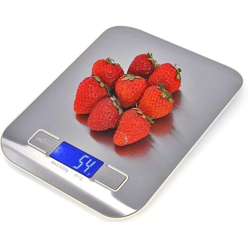 5KGS Portable Electronic Digital Scale Stainless Steel Food Weighing Kitchen Coffee Baking Scale AAA Battery KG/LB/OZ/G