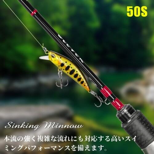 TSURINOYA Minnow Hard Fishing Lure Bait DW63 50mm 5g Sinking Water Mini Minnow Wobbler Treble Hooks Artificial Whopper Crankbait