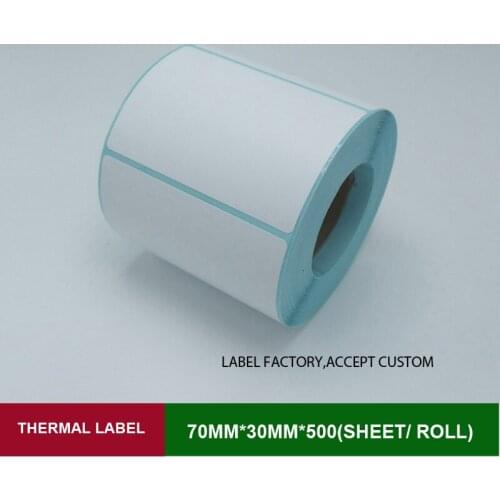 Packaging adhesive stickers thermal labels 70*30mm*500 sheets of rolling papers for barcode marks with brand display