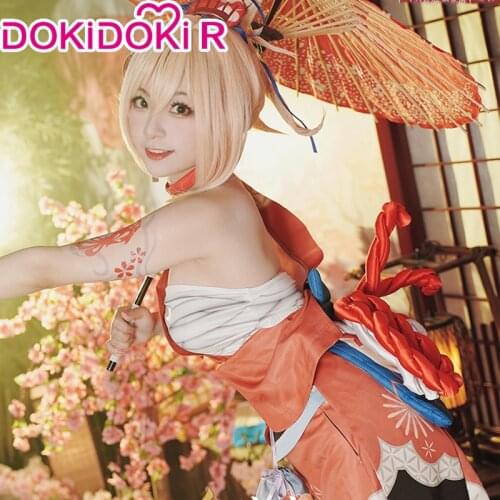 DokiDoki-R Game Genshin Impact Cosplay Halloween Yoimiya Cosplay Costume Genshin Impact Yoimiya Cosplay Costume