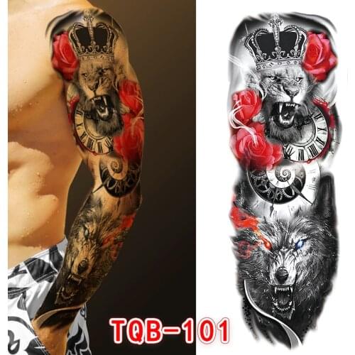 Waterproof Large Arm Temporary Tatoo Sticker Supernatural Fake Animal Stickers For Men Body Art Temporary Tattoo Skeleton Hand