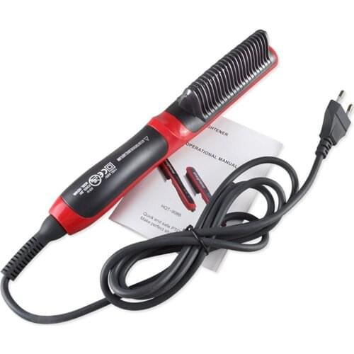 Hair Straightener Durable Electric Straight Hair Comb Brush LCD Heated Ceramic Hair Straightening Brush EU/US Plug