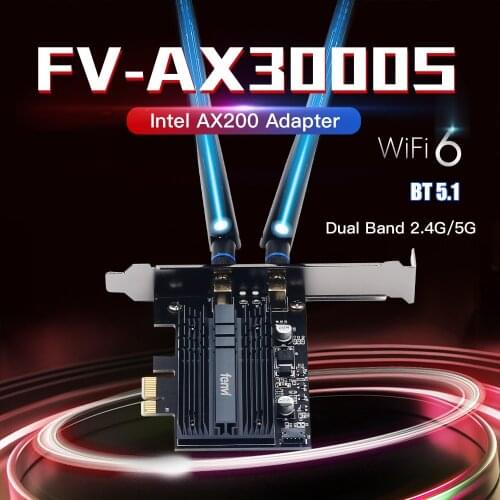 3000Mbps WiFi6 Intel AX200 Dual Band 2.4G/5GHz MU-MIMO 802.11AX Bluetooth-compatible5.1 Network Desktop WiFi Card For Windows 10