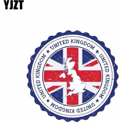 YJZT 11CM*11CM Funny United Kingdom Grunge Map Flag Car Sticker Motorcycle Helmet Decal Accessories 6-2053