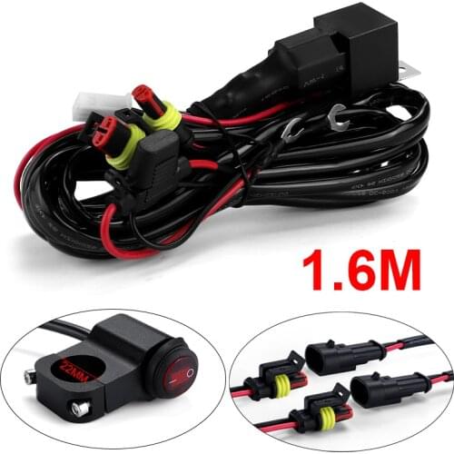 1.6M 2.2M Wiring Harness for Led motorcycle headlights spotlight Wire Cable Switch Relay Kit Motorbike Driving Light Control