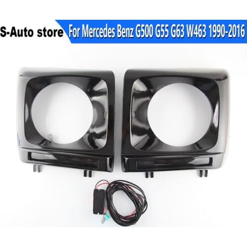 For Mercedes Benz G500 G55 G63 W463 1990-2016 1 Set Daytime running lights DRL LED Fog Lamp Cover Frame