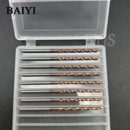 10pcs Carbide Alloy Drill Twist Coated Drill Bits 1.7mm Super Hard Stainless Twist Bit Straight Handle Solid Monolithic Drill