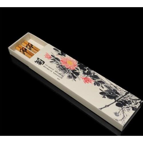 100pair/lot Chinese Traditional Natural Handmade Bamboo Chopsticks Gift Tableware Set For Lovers Gift Wedding Favor SN1714