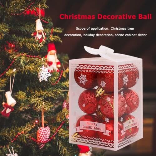 12pcs Christmas Decorative Ball Kit Xmas Tree Hanging Ornament Plating Balls for Home Festival New Year Xmas Party Decor