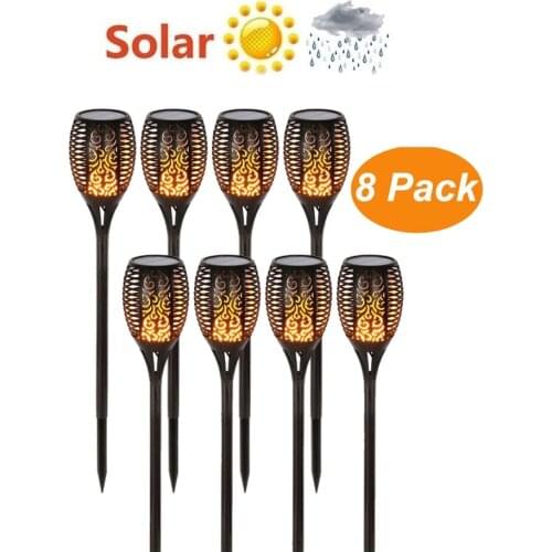 2-8 pcs Solar Flame Flickering Lamp Torch Garden Decoration Landscape Lawn Lamp Lights Waterproof Led Solar Flame Light Outdoor