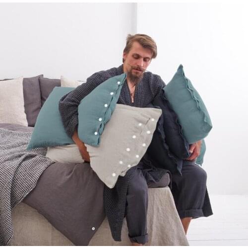 2PCS 100% Linen Pillowcase Cover 51x76cm Solid Color Natural Flax Pillow Case Bedding Pillow Cover Customize Any Size