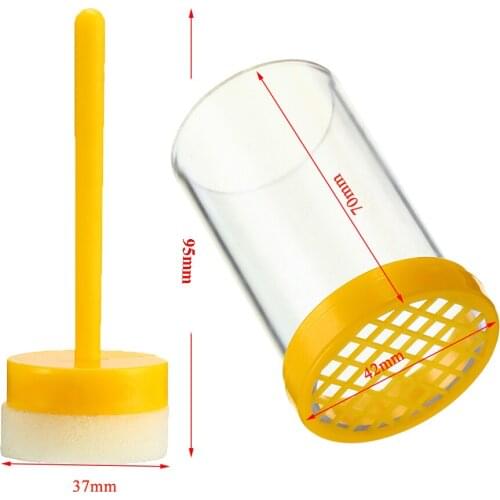 2PCS Beekeeping Queen King Rearing Bee Marking Cage Yellow Plastic Bottle Soft Plunger Insect Bees Tools Kit System Supplies