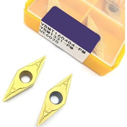 20PCS VBMT160404 PM UE6020 External Turning Tools vbmt 160404 carbide inserts High quality Lathe cutter Tool