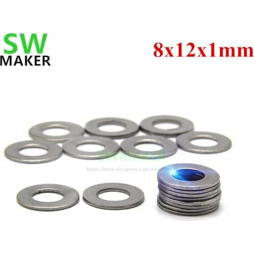 50pcs 8mm flat washer precise shims 8x12x1mm for OpenBuilds 8mm Metric Acme Lead Screw