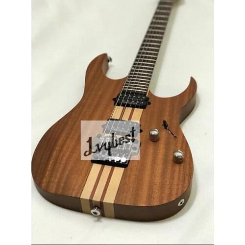 Customized body shape and headstock shape,mahogany body ,maple/mahognay 5pcs neck,no painting,seal sanding out,free shipping