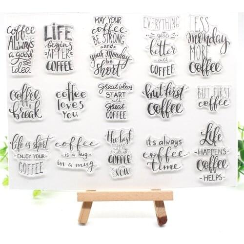 KSCRAFT Coffee Transparent Clear Silicone Stamp for Scrapbooking/Card Making/Kids Craft Fun Decoration