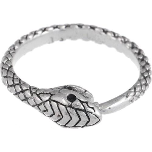 Rings for Men Women Punk Goth Snake Ring Exaggerated Black Plated Gothic Adjustable Party Gift Jewelry Mujer Bijoux Jewelry 2021