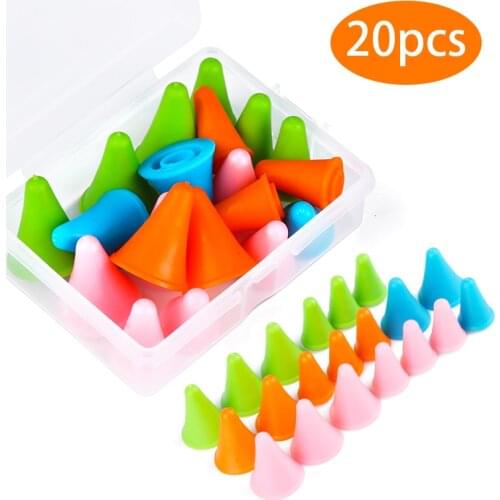 LMDZ 20PCS16pcs/set Needle Cap Soft Silicon Mix Color Knitting Needles Cover Knitting Tools Crochet Hooks Sewing Accessories