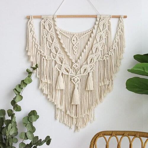 Macrame Wall Hanging Art Woven Tapestry Hand-woven Hanging Ornaments For Home Crafts Decoration (no sticks)