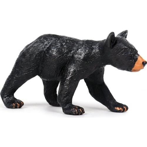 Little Black Bear Animal Figure Collectible Toys Wild Animal Cognition Action Figures Kids Plastic Cement Toys
