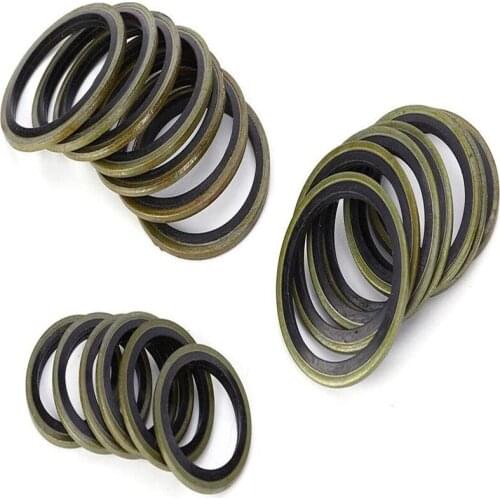Metal Washer Oil Rubber High Press Hydralic Oil Rubber Pip Bound Drain Plug Gasket Fit Combined Washer Sealing Ring 240pcs / box