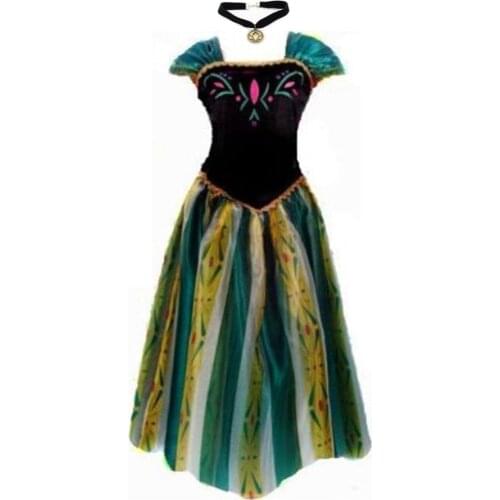 Elsa&Anna Birthday Fashion Ice Snow Queen Party Costume Cosplay Dress Adult Girls Lady Cinderella Snow White Princess