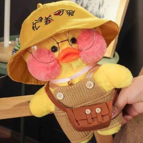 Whosale 30cm Cute LaLafanfan Cafe Duck Plush Toy Stuffed Soft Kawaii Duck Doll Animal Pillow Birthday Gift For Kids Children