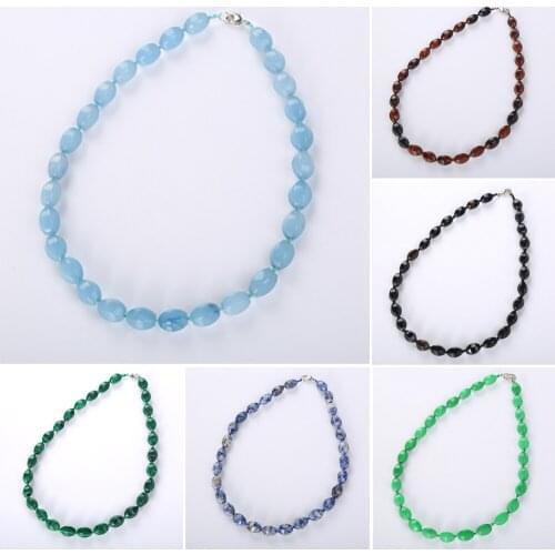 Natural Stone Necklace Crystal Opal Tiger Eye Beads Women Jewelry Necklace Statement Choker Bib Collar Vintage Style 18 Inches