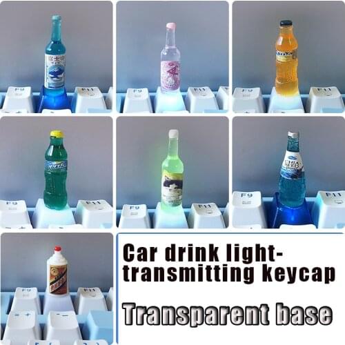 Personalized cartoon three-dimensional cross-axis mechanical keyboard keycaps transparent and cute three-dimensional decoration