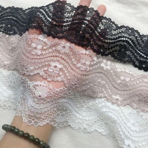 10Yard/Lot Wide 5.5CM Exquisite French Eyelash Wave Stretch Lace Trim Elastic Lace Fabric Clothing Belt Jewelry Accessories