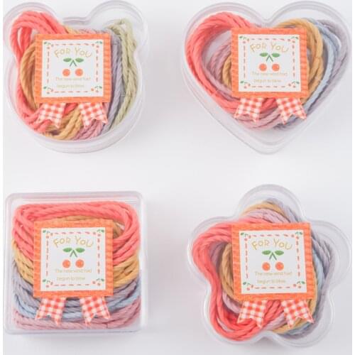 High Elastic Small Rubber Band Boxed Ins Wind Natural Multi-Color Girly Heart Hair Band Tie-up Hair Head Rope
