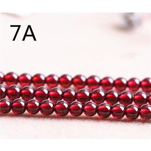 RONGQING 1 String Natural Garnet Beads Red Wine Color Loose Beads for Jewelry Making 3A-7A
