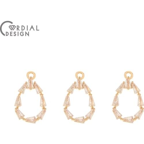 Cordial Design 50Pcs 10*16MM CZ Charms/Earring Findings & Components/Hand Made/Connectors/DIY Making/Jewelry Accessories/Pendant