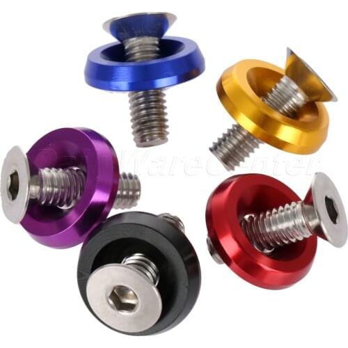 20Pcs M6X15mm Car Modified Hex Fasteners Fender Washer Bumper Engine Concave Screws Fender Washer License Plate Bolts