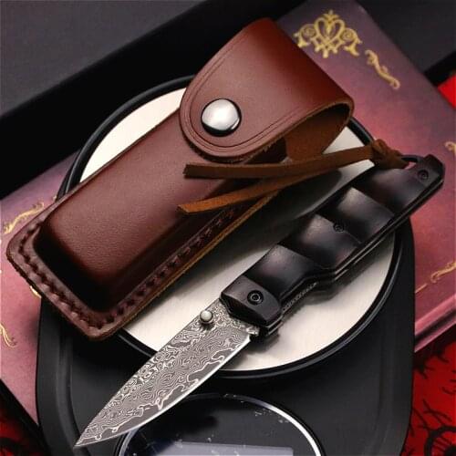 Damascus sharp folding knife VG10 steel core forging Damascus Tactical folding knife pocket folding knife EDC folding tool knife