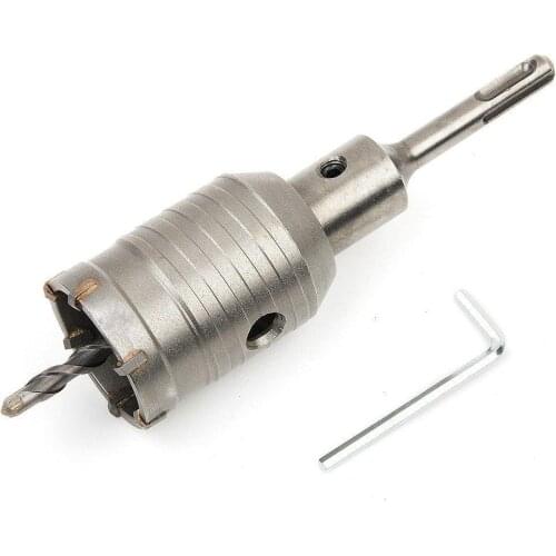 50mm SDS Plus Shank Drill Bit Cutter for Brick Concrete Cement Stone Connecting Rod with Wrench DIY Drilling Tools