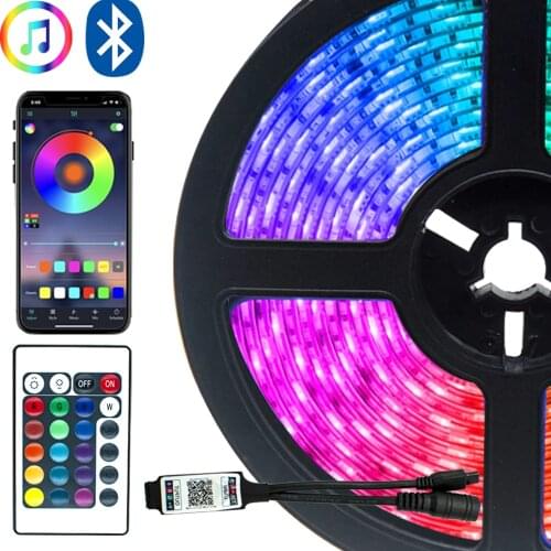 LED Light strip Bluetooth Luces RGB 5050 Waterproof Color Flexible Lamp Tape Ribbon Diode DC 12V 15M Bluetooth control