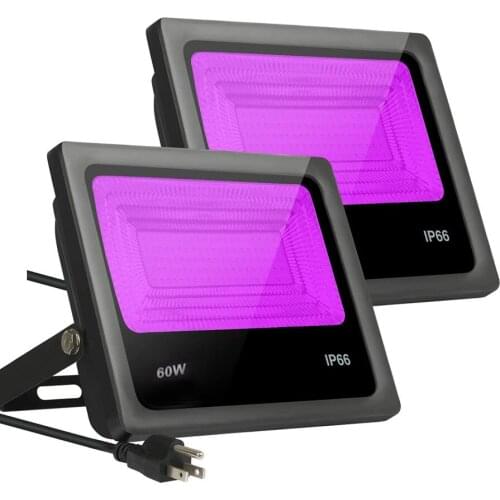1PC 60W 100W High Power UV Black Light LED Flood Light IP66 Waterproof Ultraviolet Lamp For Nightclub Christmas Halloween Decor