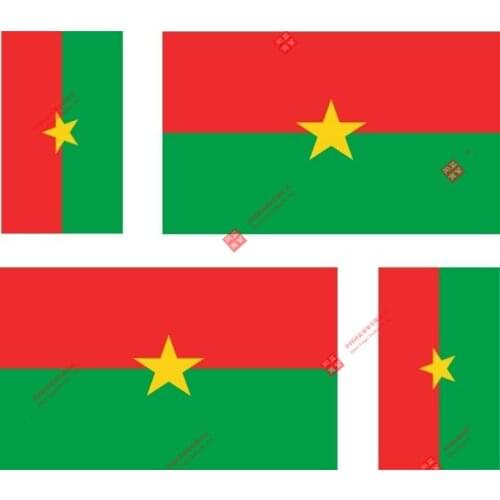 Set of Personality 4x Sticker Vinyl Bumper Decal Outdoor Car Moto World Flag Burkina Faso Racing Stickers