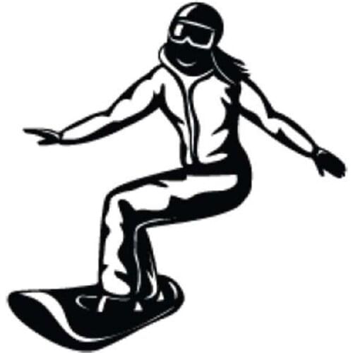 Snowboarder Girl Vinyl Car I Pad Laptop Window Wall Bumper Sticker Auto