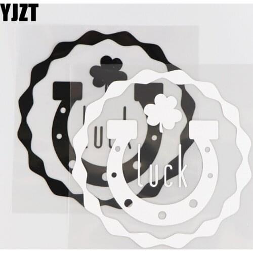 YJZT 13.2X13.2CM Personality Luck Word Decor Pattern Vinyl Decal Car Sticker Black/Silver 4C-0152