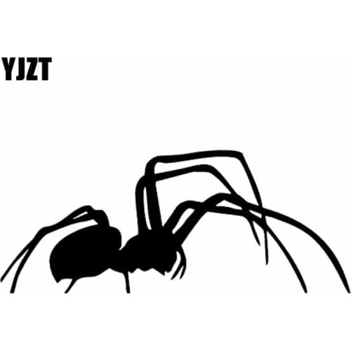 YJZT 19.2CM*7.8CM Spider Animals Cool Art Car Sticker Decal Vinyl Decor Black/Silver C19-0269