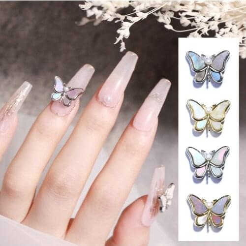 3D Fritillary Nail Jewelry Accessories for Art Decorations 2021 Fashion Small Insect Nails Sticker for DIY Manicure