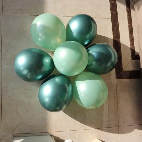 10inch bean green pearl balloons forest green metallic balloon 50/100pcs globos Wedding Birthday event party decoration