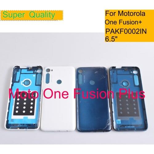 10Pcs/Lot For Motorola Moto One Fusion Plus Housing Battery Cover Back Cover Case Rear Door Chassis Shell One Fusion+Replacement