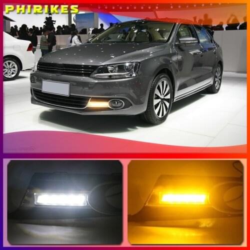 12V Car DRL Daytime running lights for Volkswagen VW Jetta Sagitar MK6 2012 2013 2014 fog light Lamp COver