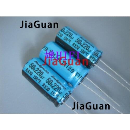 20PCS NEW RUBYCON RX30 50V220UF 10X20MM Electrolytic Capacitor rx30 220uF/50V 130 degrees 220UF 50V