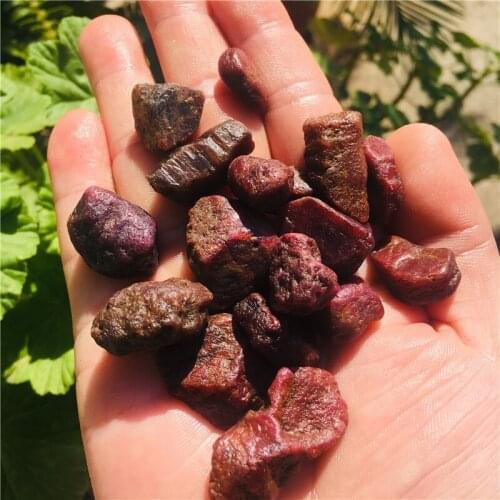 200g Natural red corundum Jade Crystal Stones Gravels Reiki Healing Natural Quartz Crystals red stone