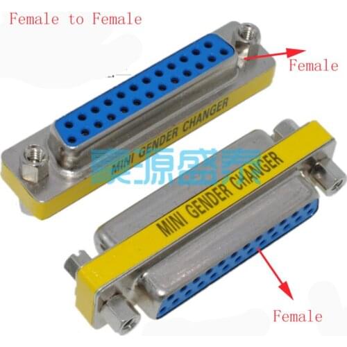 5PCS/Lot RS232 DB25 Female/Male To Male/Female Socket/Jack adapter connector 25P VGA MINI Gender Changer