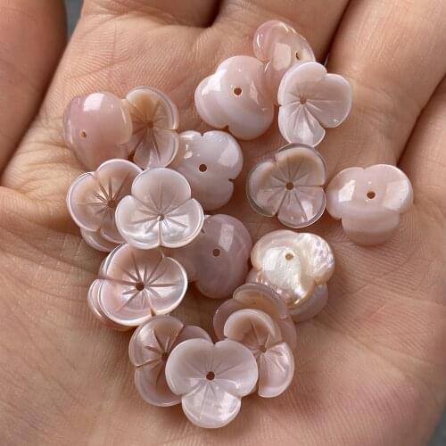 Natural Shell Beads Accessories Flower-shaped Pink Loose Shell For Jewelry Making Bracelet Earring Handiwork Sewing Accessory